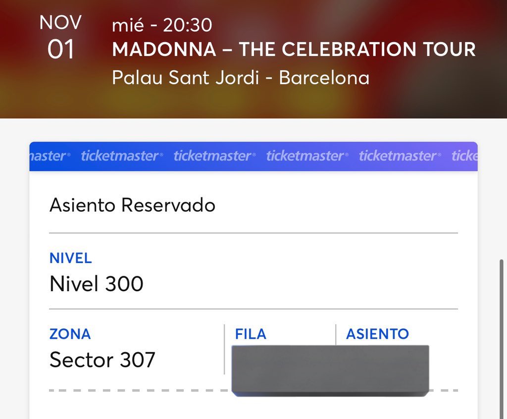 VENDO DOS ENTRADAS PARA EL CONCIERTO DE MADONNA ESTE MIÉRCOLES EN BARCELONA!
