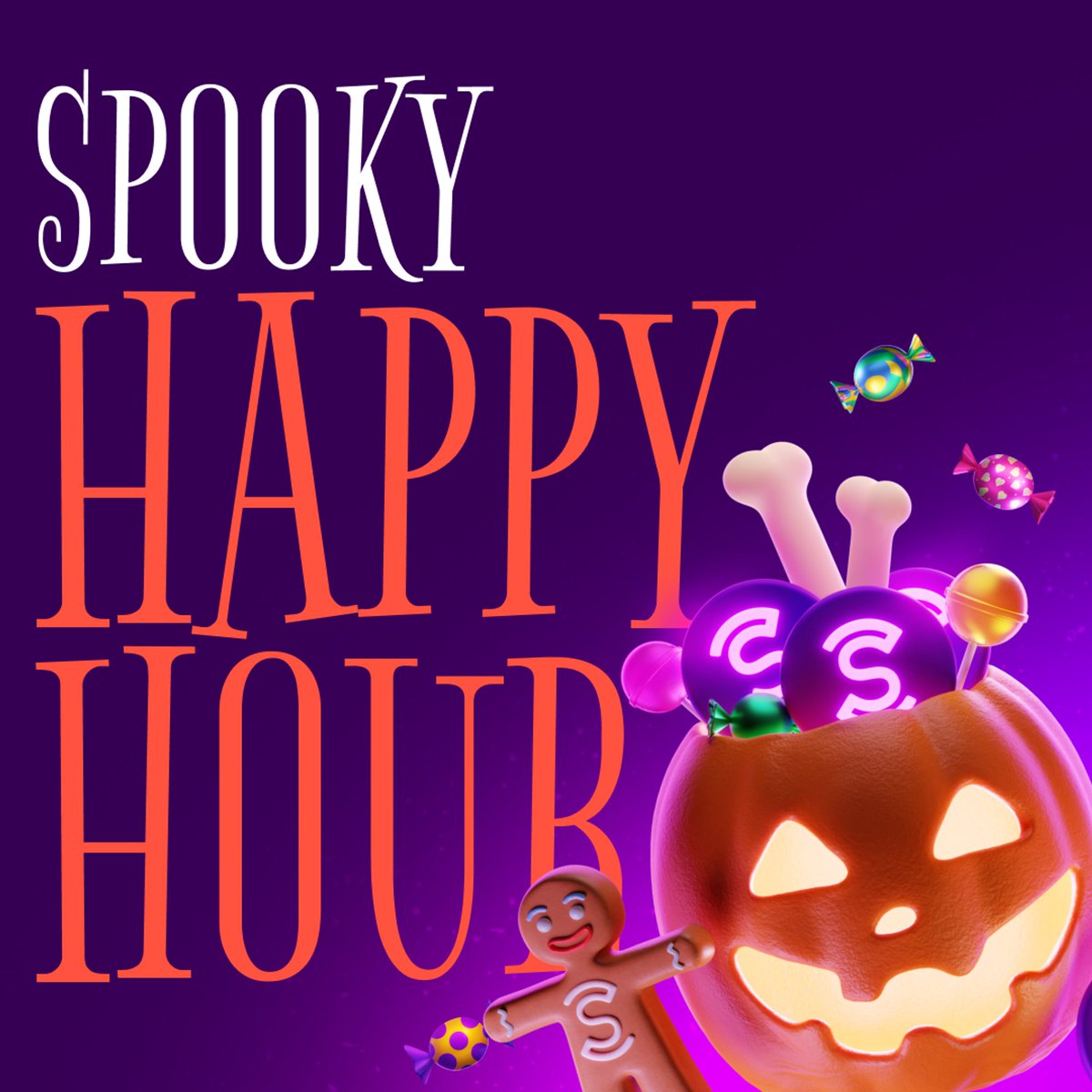 promoteswc's tweet image. 【ハロウィーン限定】
ハッピーアワーで招待報酬2倍!
11月14日までにできるだけ多くの友達を招待して、現金報酬を請求しよう!🎃