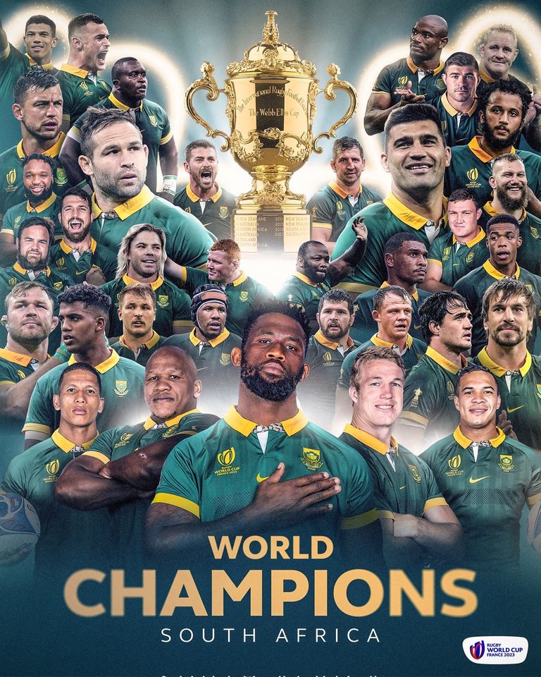 🍷🏆 Shiraz is red, but our blood is GREEN! Congratulations to a Magnificent Springbok team, 2023 Rugby World Cup Champions! 🏆🍷

#ShirazSA #ISaySyrahYouSayShiraz #Vinventions #StrongerTogether #RWC2023 #RWCFinal