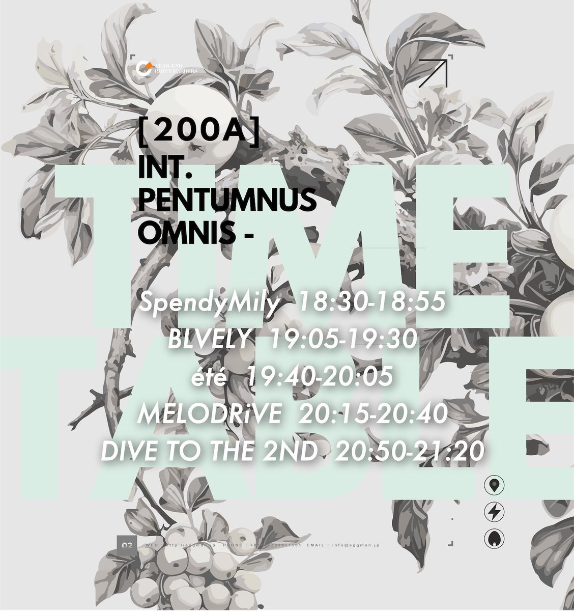 SpendyMily's tweet photo. 【LIVE情報🎸】
次回はこちらです！！

[ 2 0 0 A ]
- INT. PENTUMNUS OMNIS -
2023/11/1(水)@shibuya_eggman 

🎙️
BLVELY
DIVE TO THE 2ND
MELODRiVE
SpendyMily
été

🕔18:00 / 18:30
🎫学生 ¥2400+1D / 一般 ¥3400+1D

チケットはこちら
https://t.co/BvzsNrtHfk https://t.co/y2lG8A617f