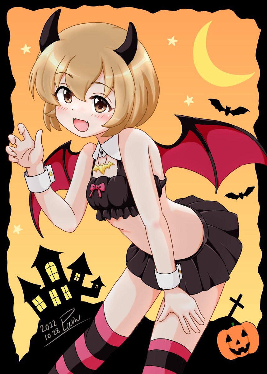 予想通りハロウィンイラストは描けそうに無いので過去絵を引っ張り出して数で勝負(オイ  1枚目は2019年 2枚目2021年 3枚目2022年。並べると差が凄い(汗  #古賀小春