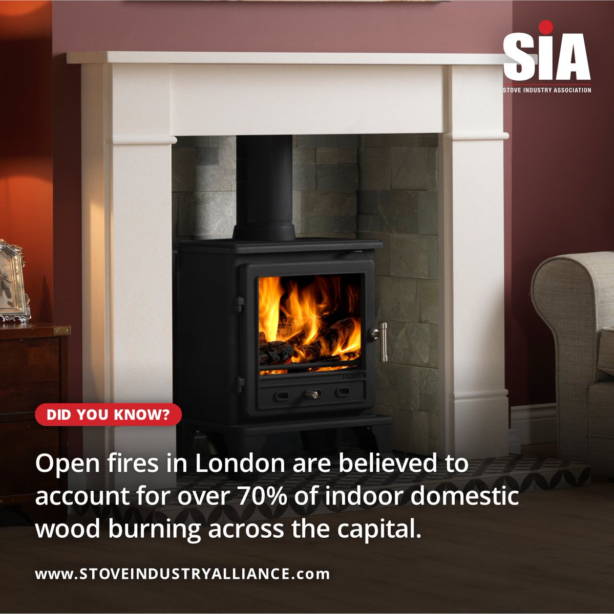 Burning wood on an open fire is highly inefficient and is not permitted in smoke control areas. ⁣
⁣
Choosing an Ecodesign Ready wood burning stove ⁣is a far more eco-friendly option.⁣
⁣
Find out more about this on our website ⬇️⁣
⁣
stoveindustryalliance.com

#woodburning