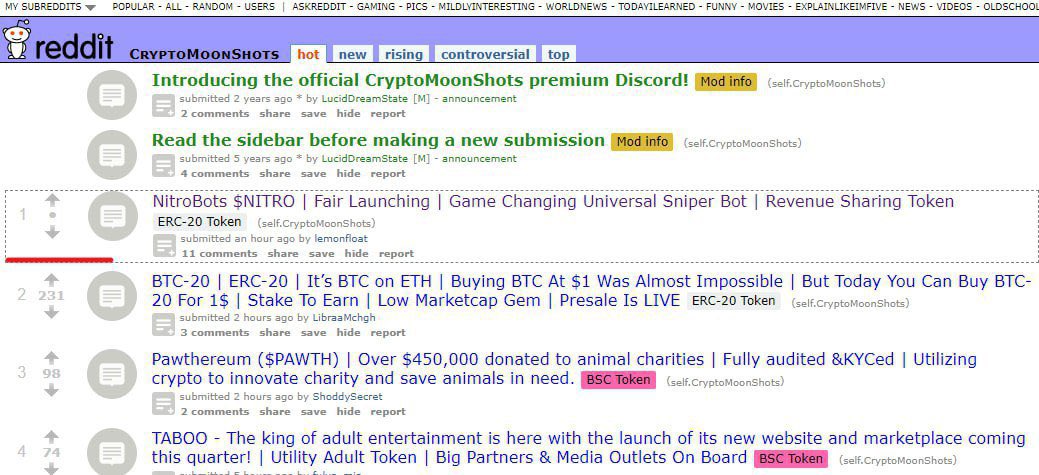 Hello NITRO users,

$NITRO is now trending top 1 on Reddit CryptoMoonShots 🚀🚨🤖

🔗🤖 Trending Cryptomoonshots is UP🔥 🤖
Spot No.1 in Hot section and Top daily &amp; weekly Sections..

Check out the Post: 
redd.it/17jp2it
