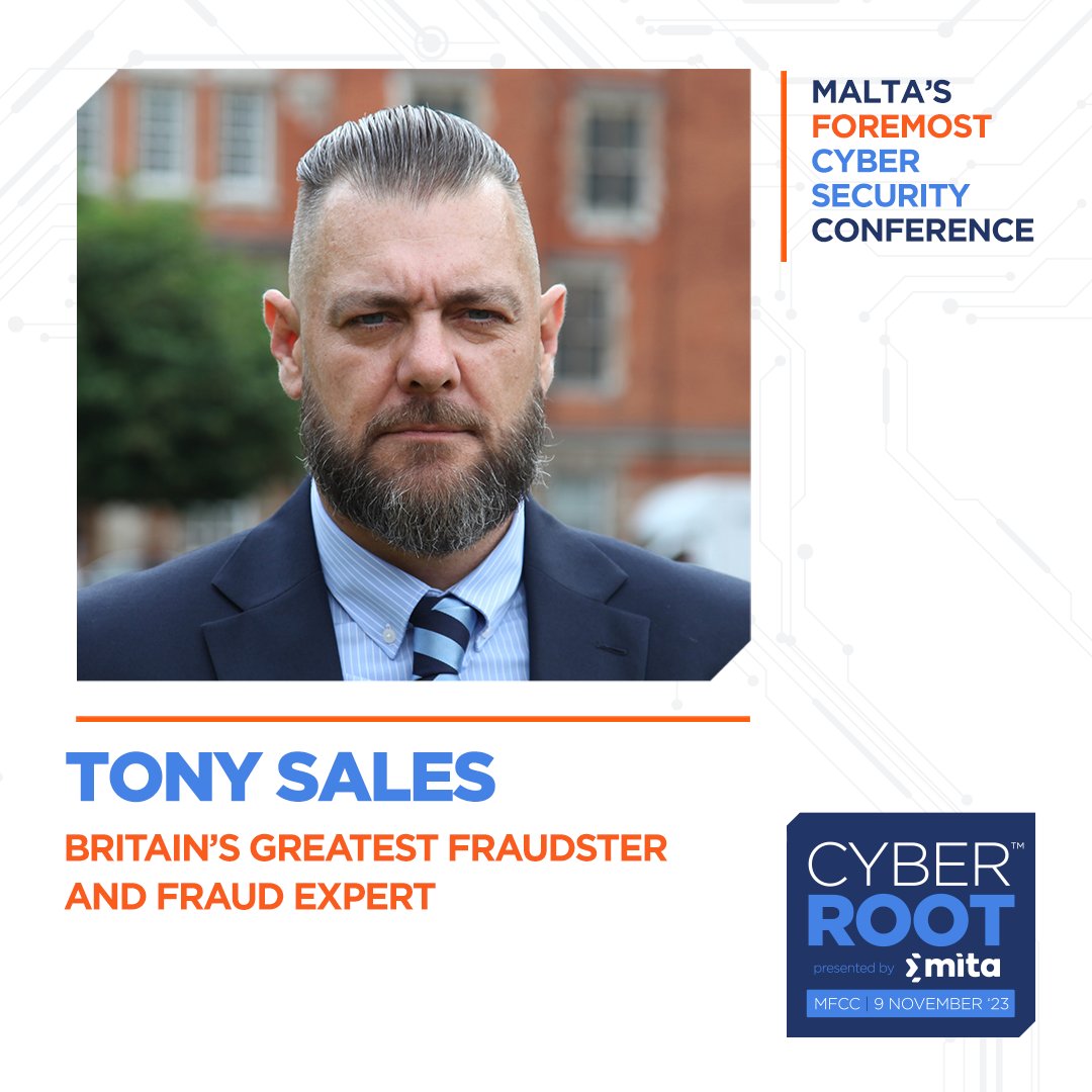 MITAmalta's tweet photo. CYBER ROOT - Presented by MITA

𝗧𝗼𝗻𝘆 𝗦𝗮𝗹𝗲𝘀 is another speaker joining us at Cyberroot! 🎤

❕If you haven't secured your spot for the 9th of November, this is your chance!

Get your tickets from https://t.co/6gUc8bVf6u

#CYBERROOT2023 #MITA https://t.co/Uz8Yu9zdW8