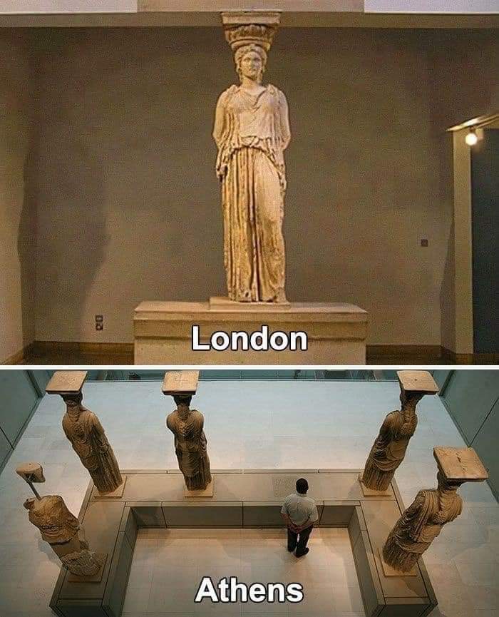 histories_arch's tweet photo. The 6th Caryatid sitting alone in the British Museum, separated from her other "sisters". She was taken away from her sisters in Greece by Thomas Bruce, the 7th Lord Elgin, England’s ambassador to the Ottoman Empire at the beginning of 19th Century.

© Ancient Library 

#archaeohistories