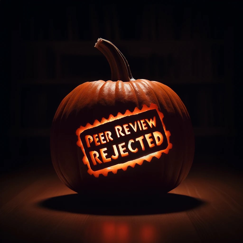 emollick's tweet photo. New prompt: “Create carved pumpkins that would be scary to social scientists. Be specific.”

This was what ChatGPT came up with in DALL-E. https://t.co/wmHOL6Nzh7
