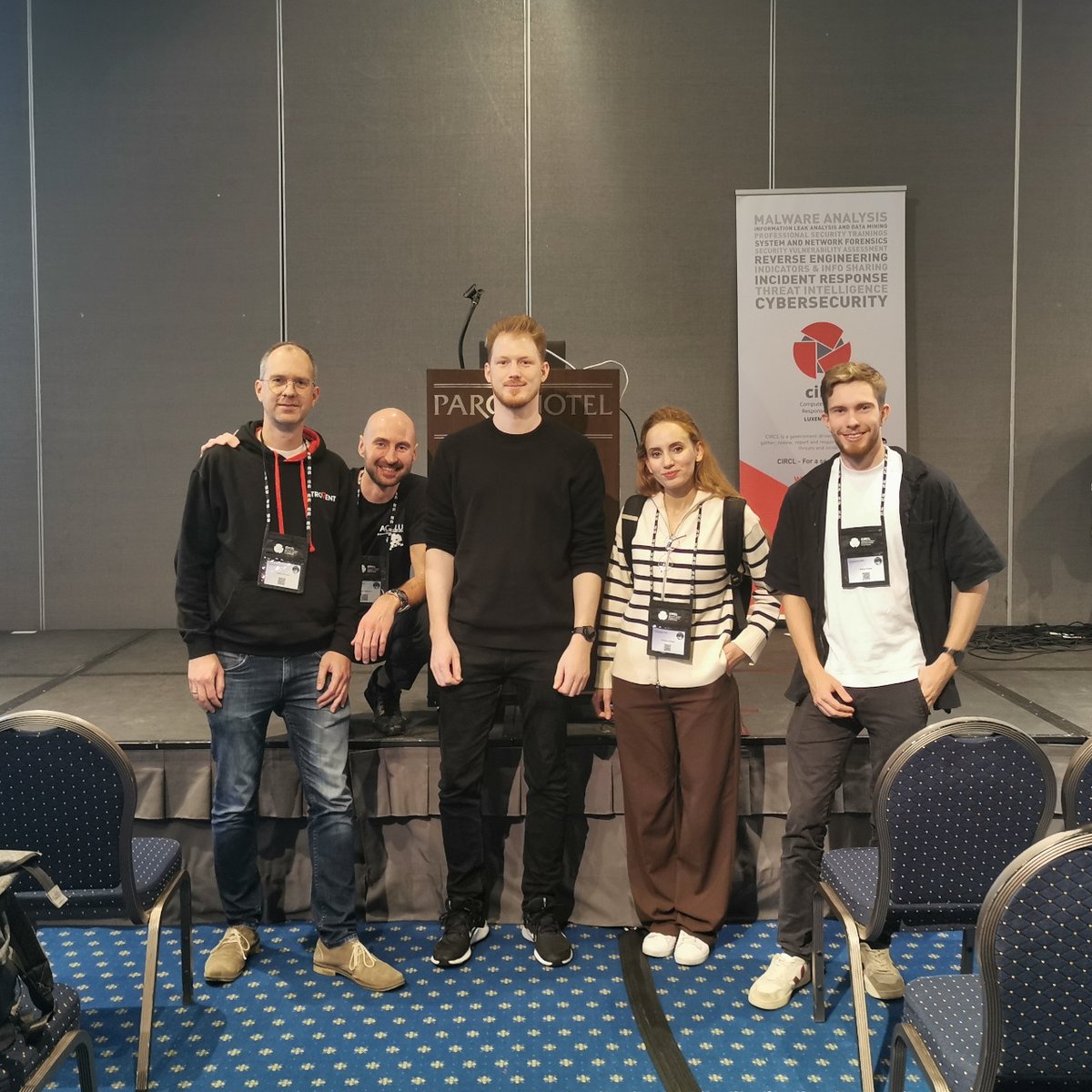 TroventSecurity's tweet photo. Das Trovent Pentestingteam hat im Oktober die IT-Sicherheitskonferenz https://t.co/ZH5qESghM7 besucht.
Wir konnten an Workshops teilnehmen und spannenden Vorträgen zuhören, alte Bekannte treffen und neue Kontakte knüpfen.

#itsicherheit #cybersecurity #penetrationtesting #hacklu https://t.co/0iYVv1DdO9