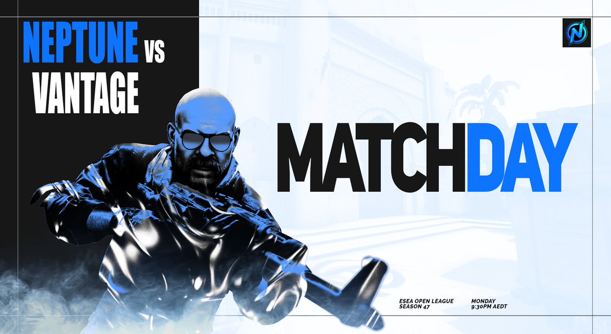 Neptune (@neptuneesc) on Twitter photo {#GAMEDAY}
Tonight in <a href="/ESEA/">ESEA League</a> opens league the boys are looking to bounce back after our loss. Good Luck! π€π
β°9:30PM AEDT
π<a href="/VantageESC/">Vantage Esports</a>
#NeptuneCSGO #NeptuneRises {#GAMEDAY}
Tonight in <a href="/ESEA/">ESEA League</a> opens league the boys are looking to bounce back after our loss. Good Luck! π€π
β°9:30PM AEDT
π<a href="/VantageESC/">Vantage Esports</a>
#NeptuneCSGO #NeptuneRises