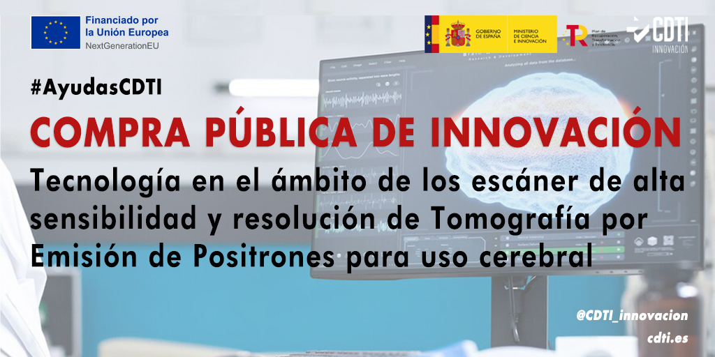 CDTI_innovacion's tweet photo. 📣Publicado en #PLACSP el informe de conclusiones de #ConsultaPreliminarMercado para conocer el estado de la #tecnología de los escáner de alta sensibilidad y resolución #PET para uso cerebral👇
Informe➡️https://t.co/bmAVn4nrjp
#CPP #CPI #CPM #innovación https://t.co/Z8hDPncDL9