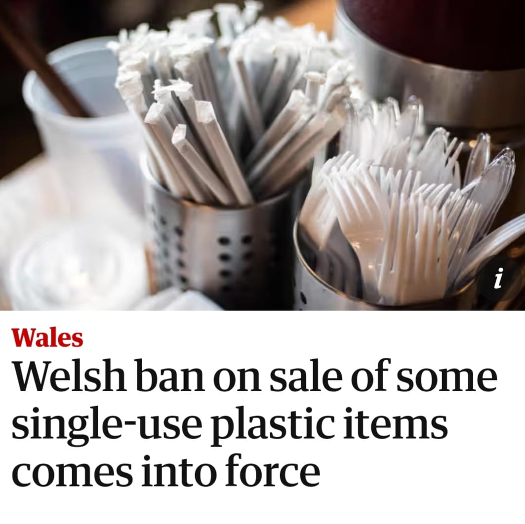BethWinterCynon's tweet photo. Very welcome to see Wales' ban on single-use plastic come into force - with the commitment to further action. 

This is one step will help clean up our environment and waterways both now and for future generations. 

#SingleUsePlasticBanWales https://t.co/vFd35S7ZD5