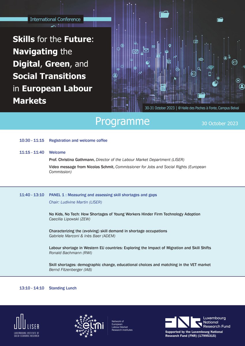 LISER_LM's tweet photo. 📣 Kick-off of the Intl Conference: "Skills for the Future: Navigating the #Digital, #Green &amp; #SocialTransitions in European Labour Markets"

🇪🇺 The 2 day event has gathered leading national &amp; international scholars in social sciences.

🔗Event details: https://t.co/kHsYyd72GS https://t.co/CWQ3UIUmqs
