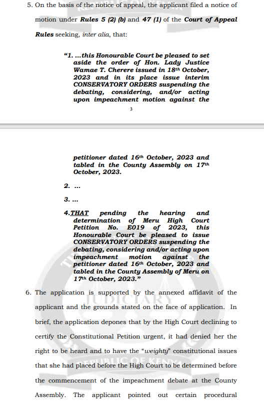 lexservecentre's tweet photo. Failure to certify an application urgent cannot constitute a ground of appeal.. 

Court do not have jurisdiction to grant Conservatory Orders before the impeachment process has run its constitutional &amp; legal course

~@Kenyajudiciary Court of Appeal on Meru Governor's impeachment https://t.co/vFw16VIdBi