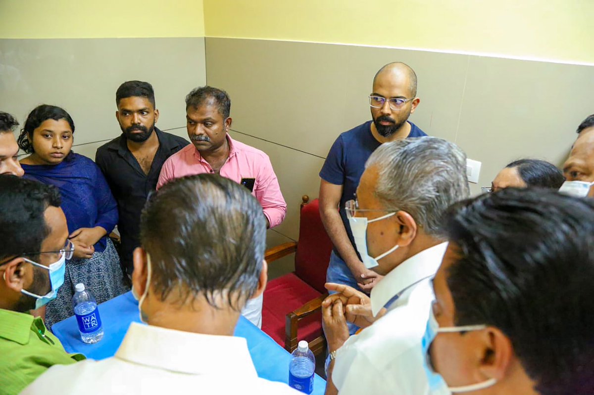 Visited the Zamra International Convention & Exhibition Centre at Kalamassery today to assess the situation after yesterday's blast. Met with the grieving relatives of Kumari and Leona Paulus. Also, checked in on those receiving treatment at the medical college, ensuring they get