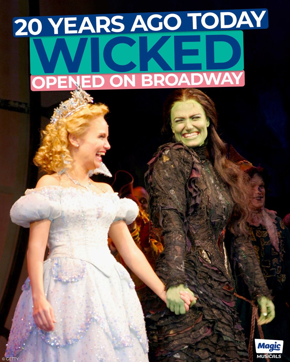 Can you believe it's been two decades since @WICKED_Musical officially opened on Broadway? 💚