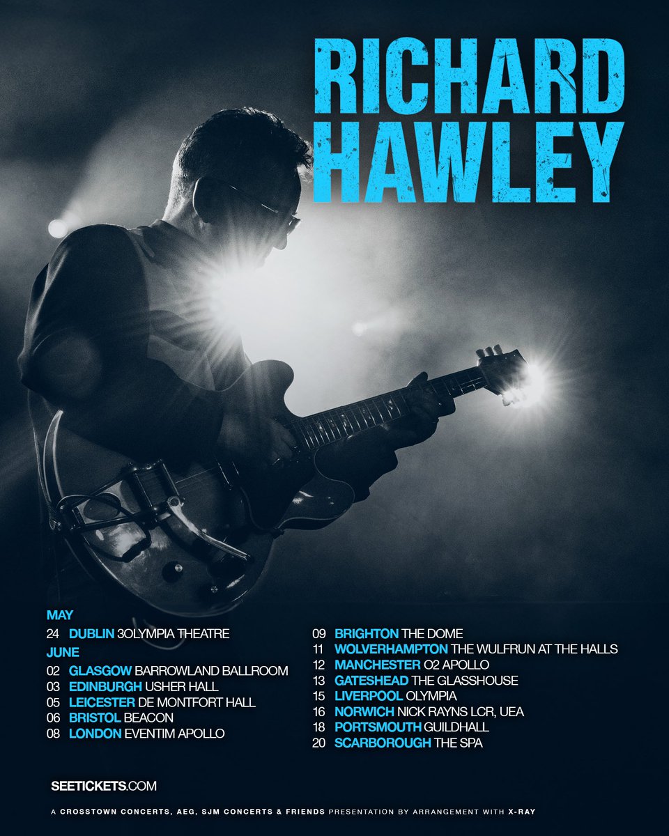 RichardHawley's tweet photo. ✨2024 Tour Dates announced!✨

Following the release of ‘Now Then’, the Very Best of Richard Hawley, we’re very pleased to announce Richard’s tour dates for next year.
Tickets go on sale Friday 3rd November at 10 am at https://t.co/5NNEXLc3qk https://t.co/DbFOef61F3