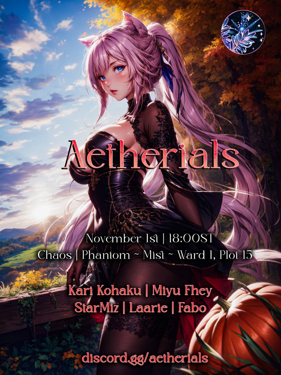 AetherialsFFXIV's tweet photo. ☄️Aetherials☄️ 
🍁Harvest Festival🍁
Visit us this coming Wednesday {Nov. 1st}~  Chaos | Phantom, Mists {Ward 1, Plot 15} 18:00 ST   

Join us in our discord until then for more information: https://t.co/uE6LmFawHY https://t.co/NLkuz18ED7