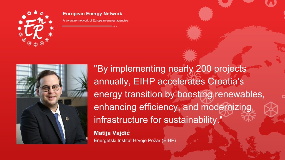 Facing the #EnergyTransition in Europe: How are #EnR members accelerating the global challenge? 
📍 A visit to #Croatia
Matija Vajdić, Department Manager − Renewable Energy, Climate and Environmental Protection within the EIHP, shares his powerful insights with our network.