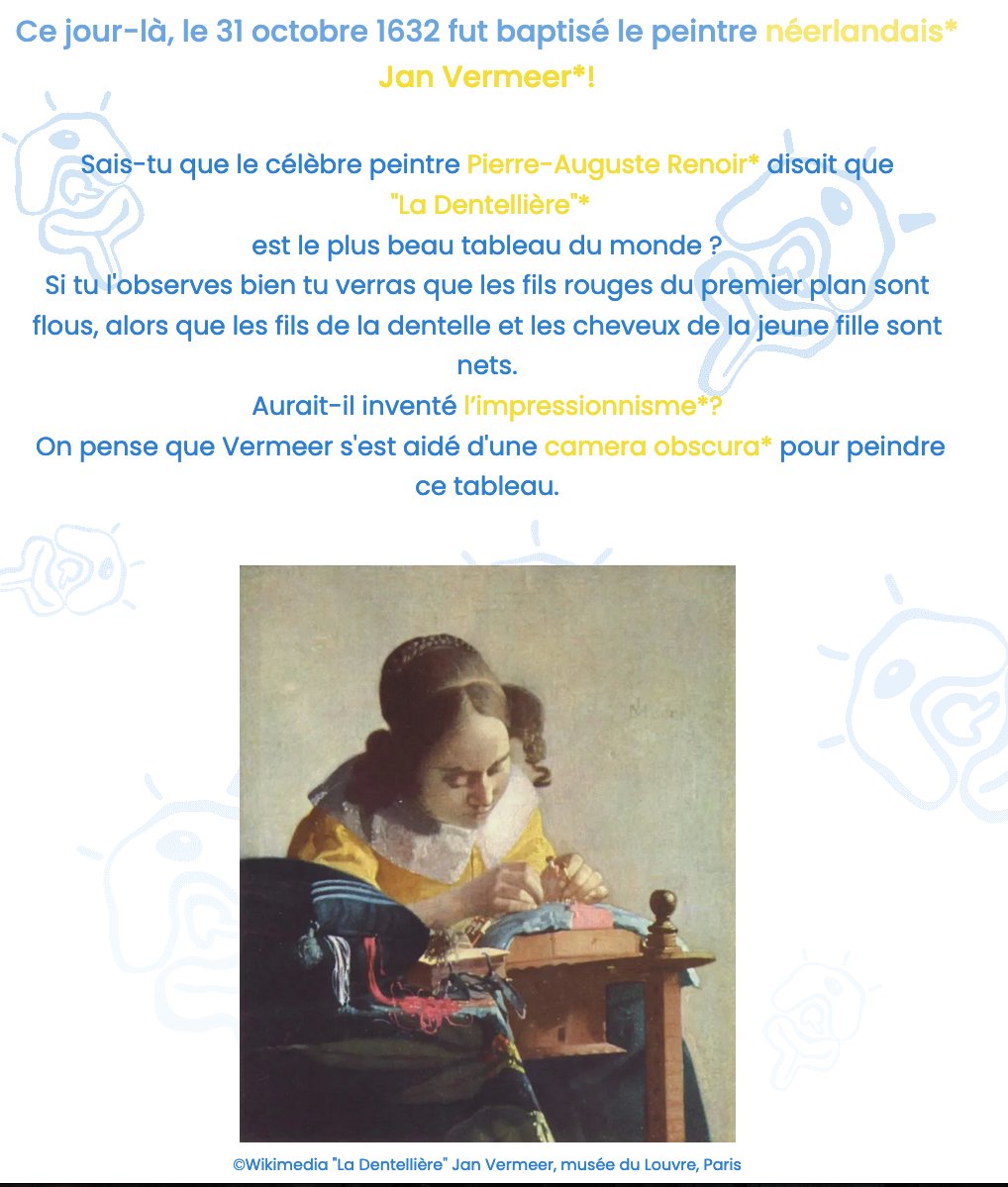 AnnarelliB's tweet photo. #leclicpedagogique - Un calendrier de @sartmuser  pour découvrir une œuvre d'art chaque jour... avec des explications et des vidéos @lumnifr associées. https://t.co/NKeh1NwYFW