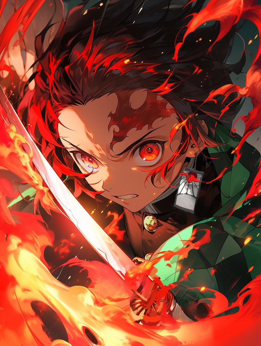 #後屋さんがTwitterに投稿した竈門炭治郎(鬼滅の刃)のイラスト。