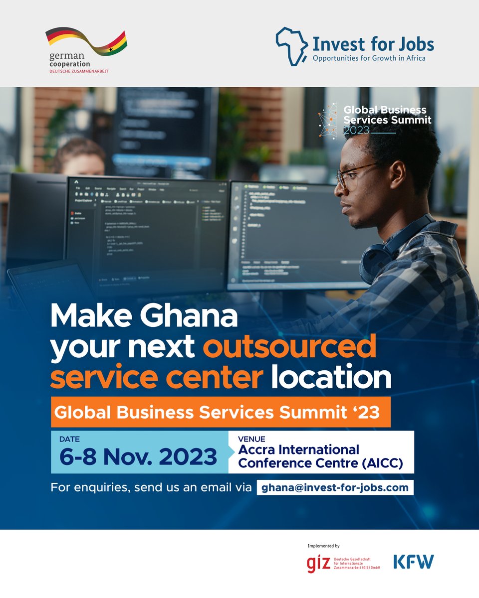 The Global Business Services Summit, #Accra, #2023: discover the potential Ghana has to offer as a destination for the #GBS sector globally. The GBS Summit will take place during the International #Ghana Digital Innovation Week (GDIW).

Explore: outsourcing-journal.org/global-busines…