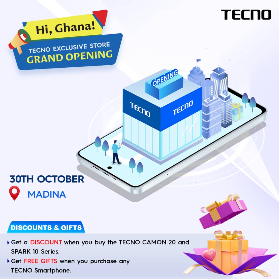 TecnoMobileGH's tweet image. TECNO&apos;s Exclusive MADINA Store Grand Opening! Unbeatable deals on the #CAMON20 and #SPARK10 Series!

DISCOUNTS and FREE gifts await you on every purchase! Don&apos;t miss out on this incredible opportunity to upgrade your smartphone experience.

See you at TODAY!