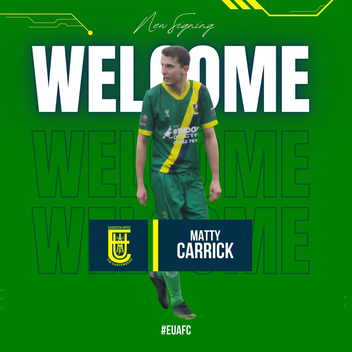 EasingtonUtd's tweet photo. CLUB | NEW SIGNINGS [20] ✍🏻

A [very] belated welcome to 𝓜𝓪𝓽𝓽𝔂 𝓒𝓪𝓻𝓻𝓲𝓬𝓴, new signing No. 20, who capped his 2nd appearance on Saturday with the Reserves Managers' 𝑷𝒐𝒏𝒕𝒐𝒏𝒆 𝑷𝒓𝒐𝒑𝒆𝒓𝒕𝒚 𝑺𝒆𝒓𝒗𝒊𝒄𝒆𝒔 'MoM' award 🏆. 

#euafc | #Since1947 | #OnceAnEzzie 🟢🟡 https://t.co/E0dTJsBF5F