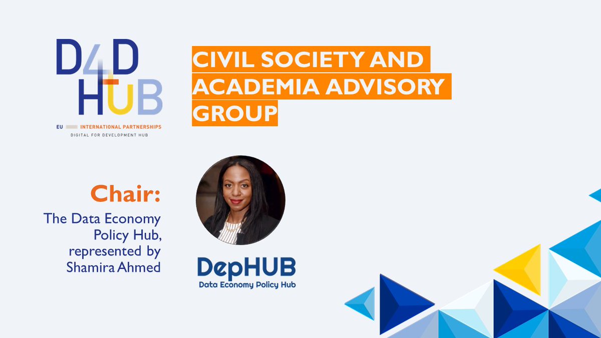 D4DHub_EU's tweet photo. Meet @dep_hub, the chair of our civil society and academia advisory group.

The DepHUB is an independent think-tank aimed at undertaking rigorous research and contributing to formulating evidence-based, forward-looking policies on #data and #AI.

Join us: https://t.co/Gs3TJzfmlL https://t.co/WFQ01a5ISo