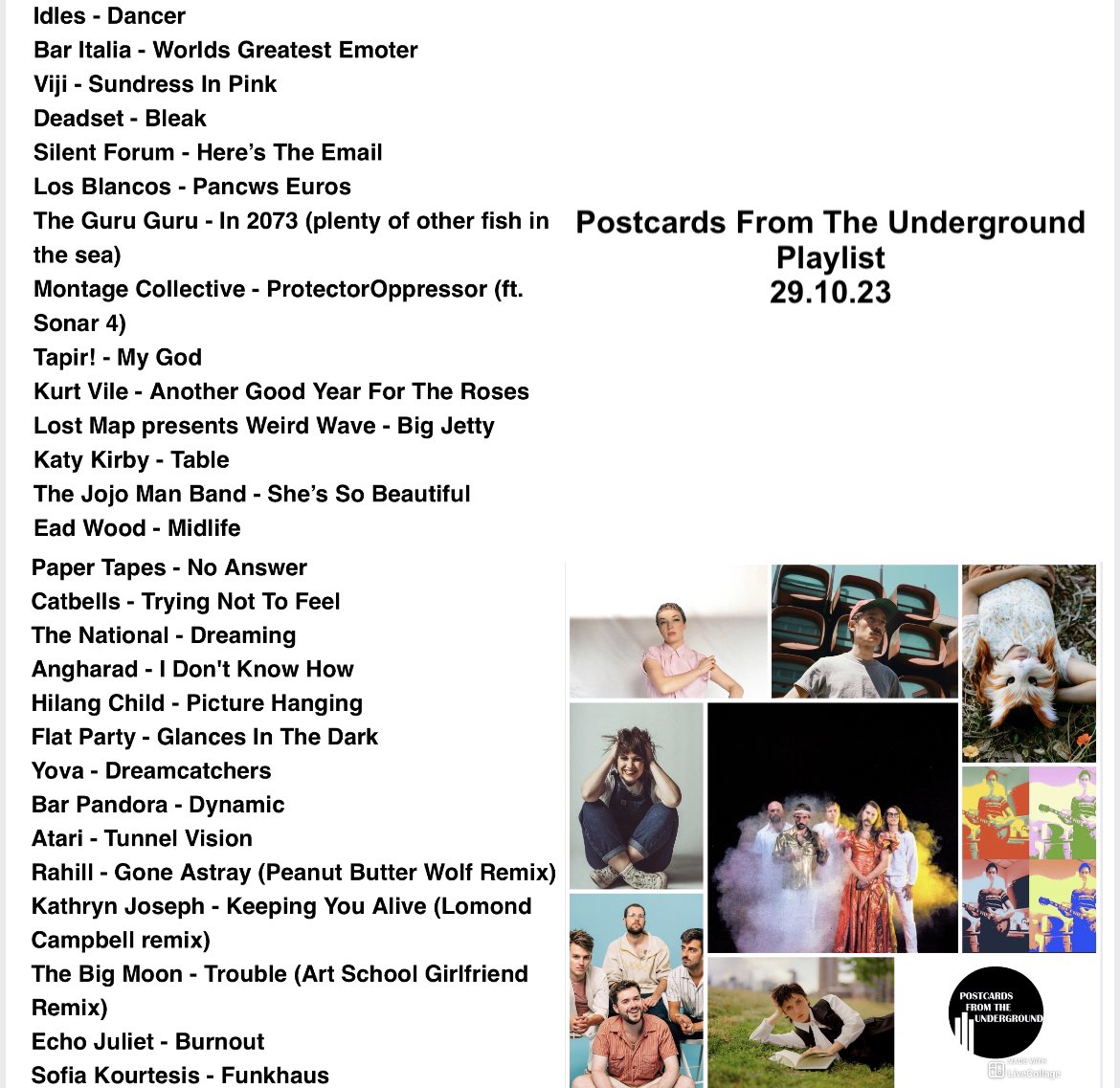 Latest PFTU at mixcloud.com/PFTU/pftu-2910/ Ft @idlesband @Silent_Forum @blancoslos502 @TheGuruGuru @KurtVile @LostMap @KatyKirby_ @TheJoJoManBand @catbellsmusic @hilangchild @party_flat @barpandoramusic @Radiorahill @thebigmoon @kathrynjoseph_ @echojulietdj @SofiaKourtesis 🙌🏻🙌🏻🙌🏻