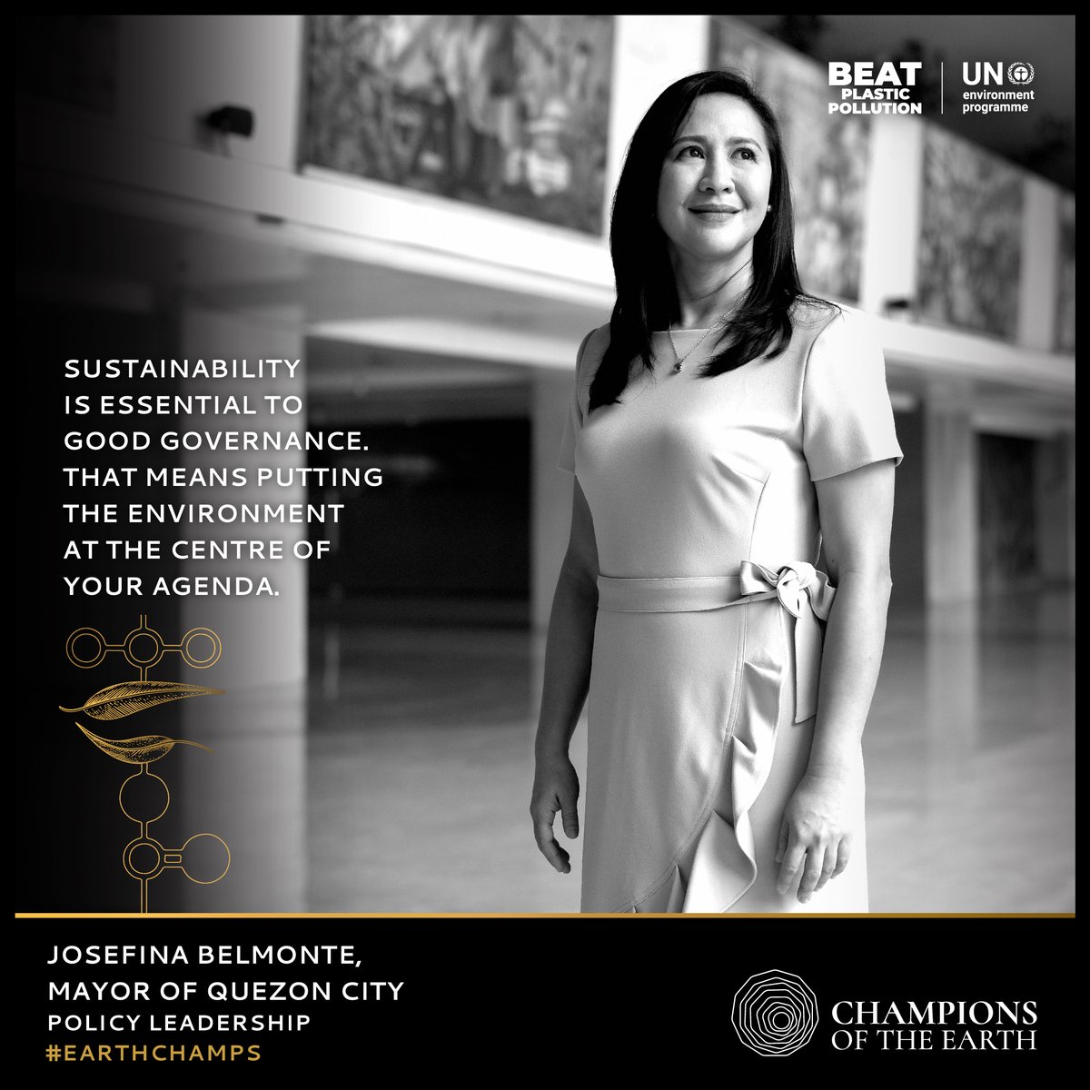 When Typhoon Ketsana left behind rivers of plastic, @QCMayorJoy knew action was needed. Now, as Mayor of Quezon City in the Philippines, she's implementing policies to #BeatPlasticPollution at a city level. Meet the 2023 “Policy Leadership” #EarthChamps winner: