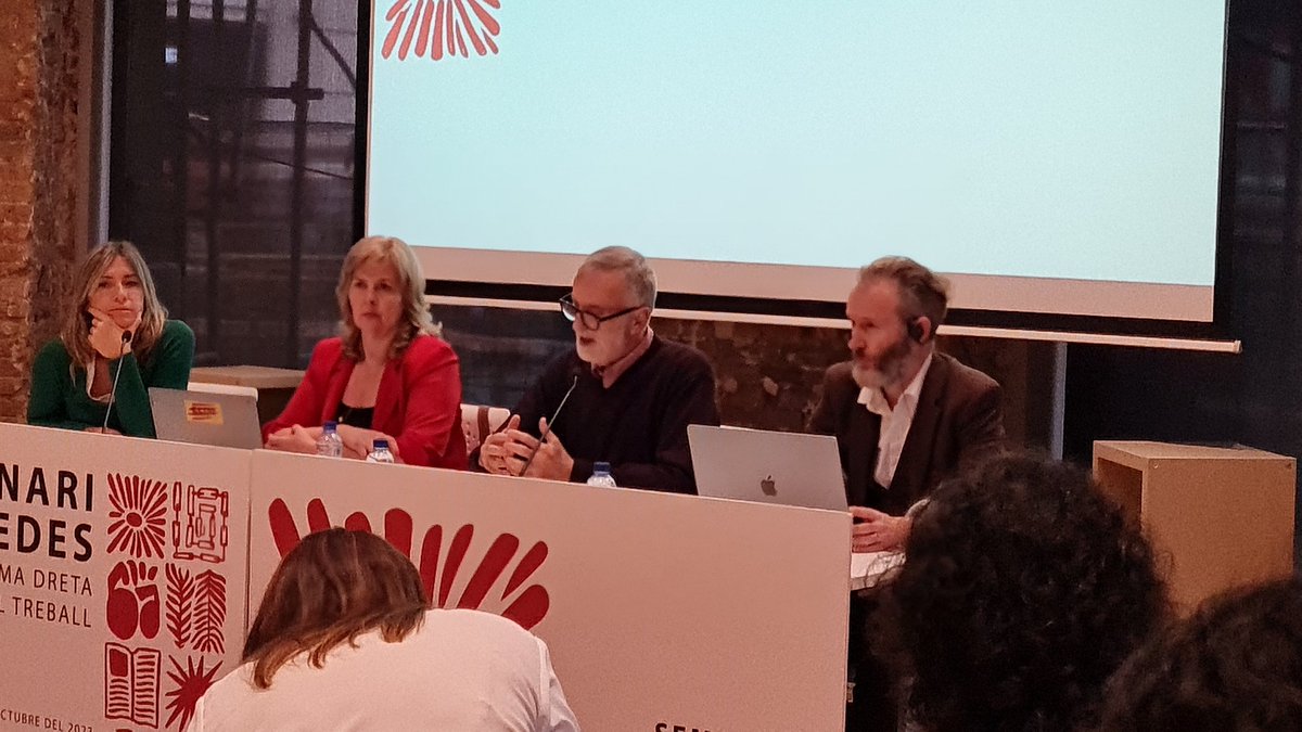 ccoocatalunya's tweet photo. A la taula "Iniciatives de les organitzacions que formen @RedesInt per fer front a l'extrema dreta" amb representants de @cgilnazionale, @The_TUC, @CUT_Brasil, @Cutchile, @CTAok i @CCOO compartint experiències diverses per un objectiu comú. https://t.co/Ye5c8ZNu0i