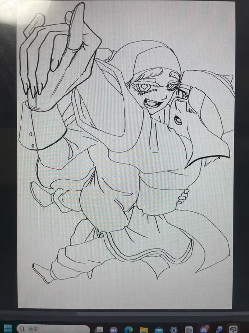 ハロウィン絵でゴッホちゃんと徐福ちゃん描いてる 