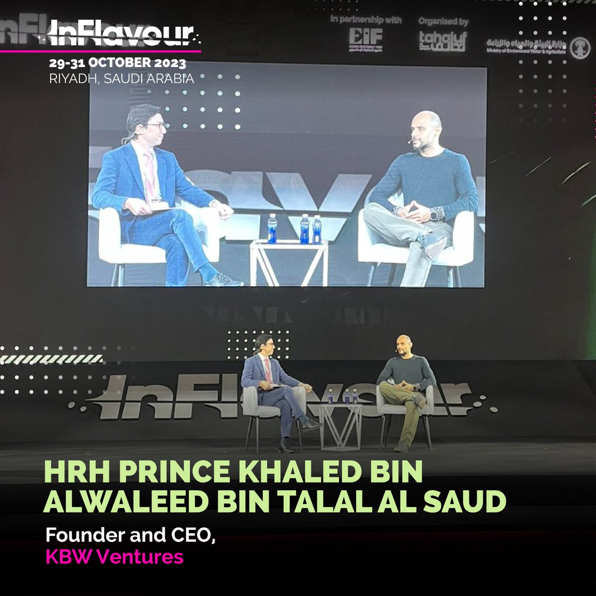 InFlavourExpo's tweet photo. HRH Prince @KhaledAlwaleed bin Talal Al Saud, Founder and CEO of KBW Ventures has joined us on the Main Course Stage to discuss investing in change.
This highly anticipated session is in high-demand, so head over to the Main Course Stage now and grab your seats!
#inflavour #inflavourexpo #fandbevents #saudiarabia #riyadhevents #inflavour23