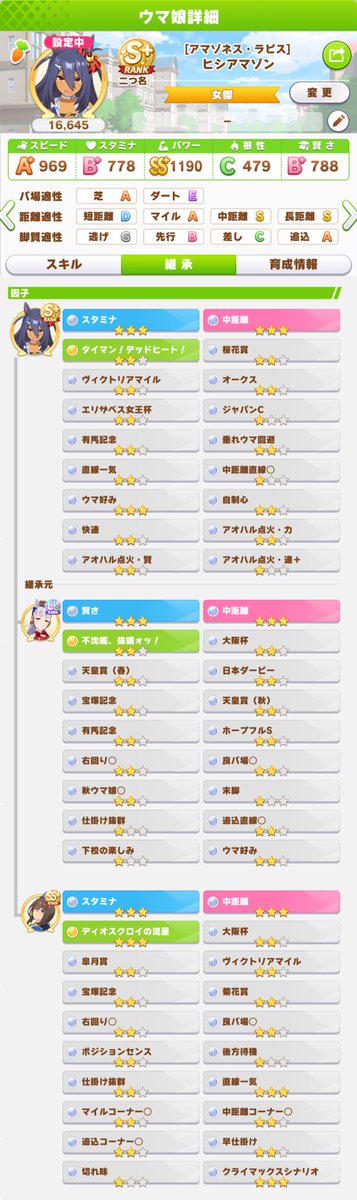 umyakko's tweet photo. 中距離追込因子詰め込んだヒシアマゾンを赤9にしました！
ついでにサポカも需要ありそうな賢さカフェに変更しました〜

気が向いたらフォローしてください！
ID→411564338 https://t.co/EoFHhlqEKT