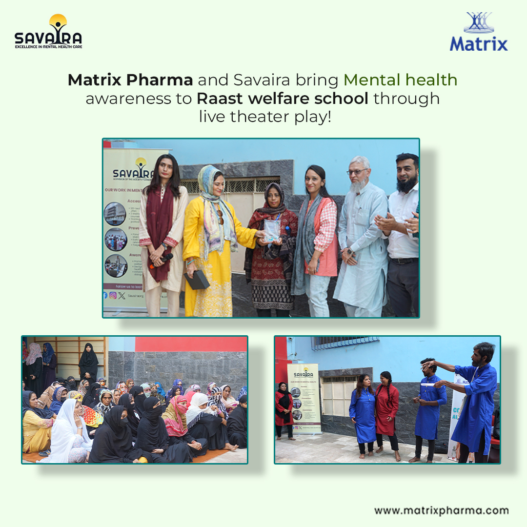 pharma_matrix's tweet photo. Matrix Pharma and Savaira bring mental health awareness to Raast Welfare School through live theater for their students and parents.

#MatrixPharma #Nutraceuticals #MentalHealthAwareness #RaastWelfareSchool #Savairaorg #LiveTheater #SelfCare #MentalHealthForAll https://t.co/6NcbE0xcR8