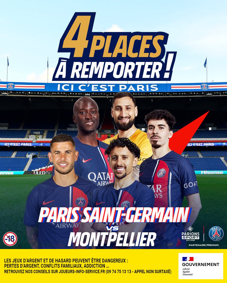 ParionsSport_EL's tweet image. 🔵🔴 Le PSG fait son retour au Parc des Princes ce vendredi, face à Montpellier.

🎁 Tente de gagner 2 x 2 places pour ce match. 

RT &amp;amp; follow
TAS jeudi