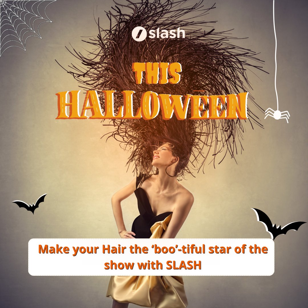 goslashapp's tweet image. This Halloween, let your hair steal the spotlight! 🎃🌟 SlashApp&apos;s hairstyling experts are here to work magic &amp;amp; create spook-tacular looks for you.👻💆‍♀️

USE CODE : SLASH50 &amp;amp; get upto 50%  OFF on all services.

👉  c.goslash.com/camp/a1gf

#Slashapp #slash #spooktacularstyle