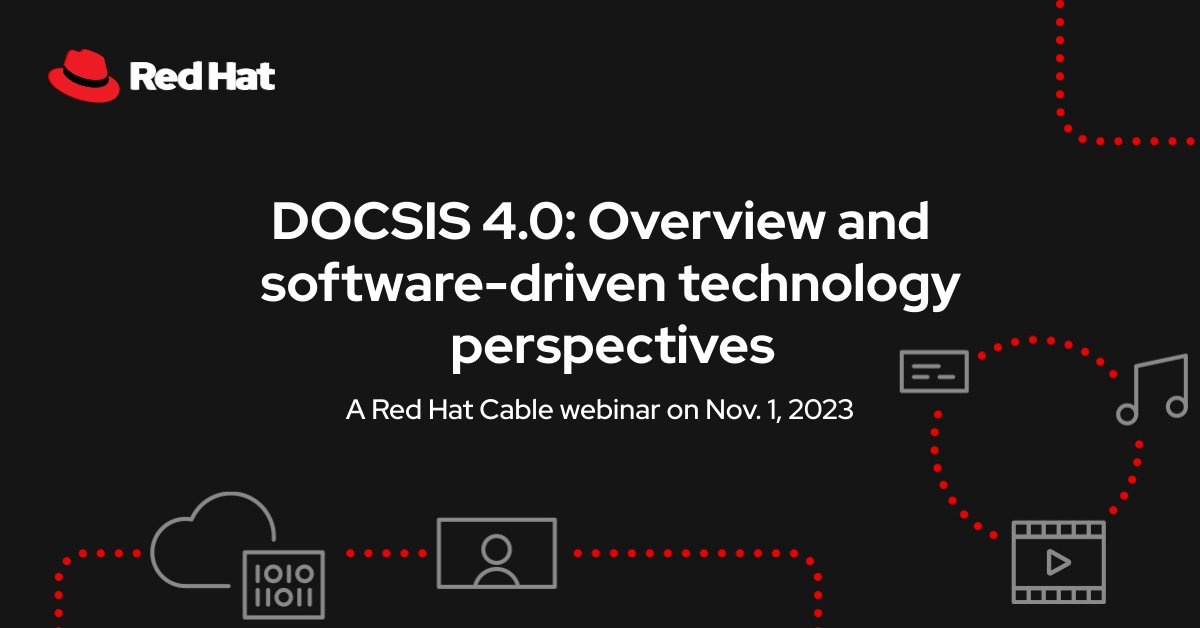 RedHatTelco's tweet image. 🌐 Dive into cable technology's future on November 1st at 1:00 PM ET. Discover #DOCSIS 4.0 with Red Hat's software-defined solutions. Register now! red.ht/3QetGKk