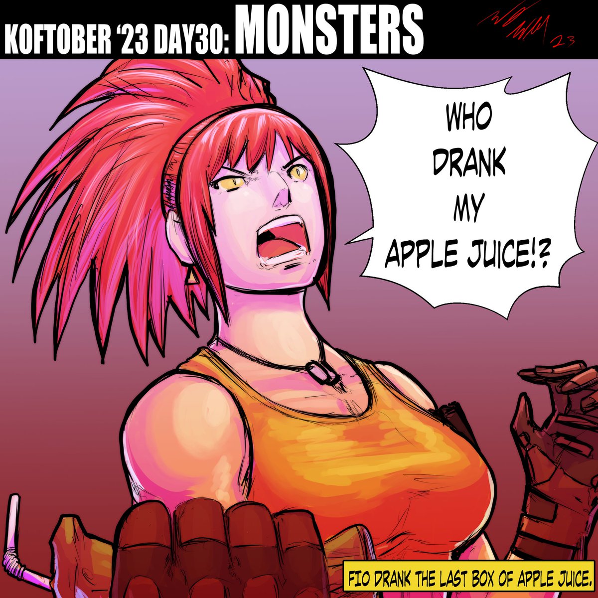 KOFTOBER '23 DAY30: 
Monsters 
This is a callback to koftober '22 Fury.
#leonaheidern #orochileona #kofxv #KOFtober #ikariwarriors  #格ゲーキャラ描こうぜ