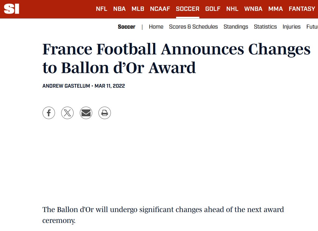 CommentatorFC's tweet photo. The Ballon d'Or award was changed to not award players for past performances.

Does anyone remember when Messi said... https://t.co/t5s8wGpFZ2