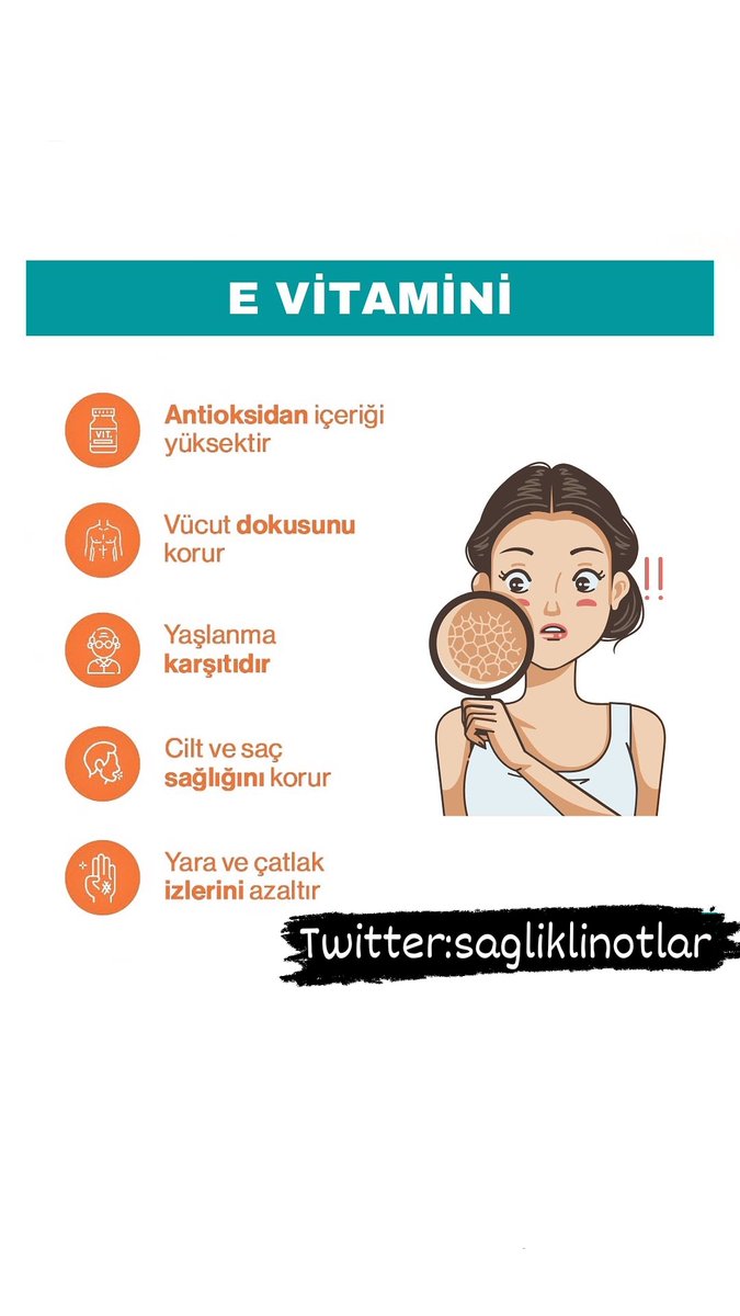 sagliklinotlar's tweet photo. E vitamininin cilde faydaları🌾
E vitamini cilt sağlığı için harika bir destekleyici! 🌞
E vitamini cildinizi nemlendirir, antioksidan etkisiyle yaşlanma belirtilerini azaltır ve güneşin zararlı etkilerine karşı korur. 🌞
Ayrıca lekelerin görünümünü azaltabilir. 💥 https://t.co/Ob8Hn4fWNI