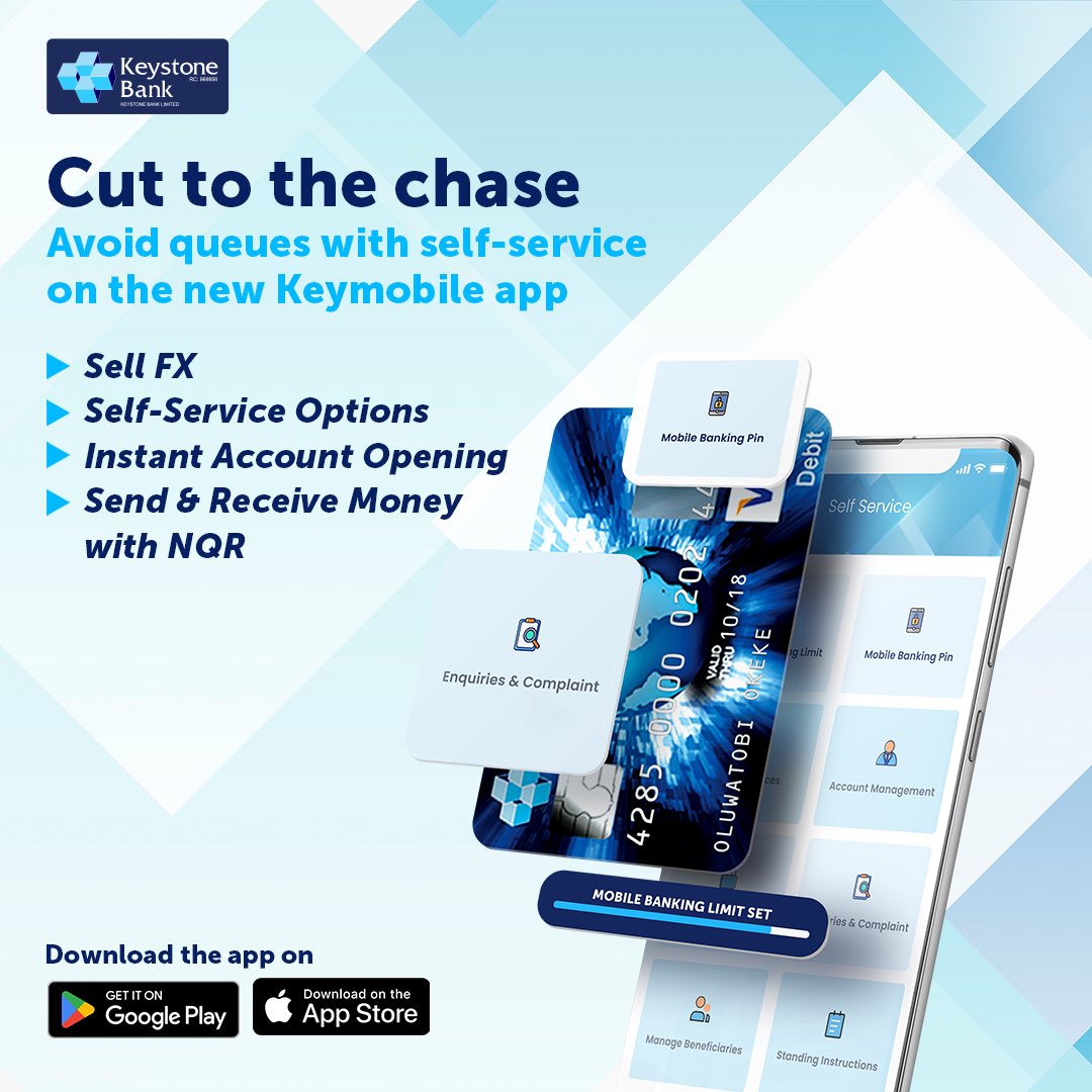 keystonebankng's tweet photo. Skip the lines and streamline your experience with the Keymobile app. Gain access to a wide range of self-services and much more
#KeystoneBank #MakeItHappen #LetsGoBranchless https://t.co/Ws8jVCQeHY
