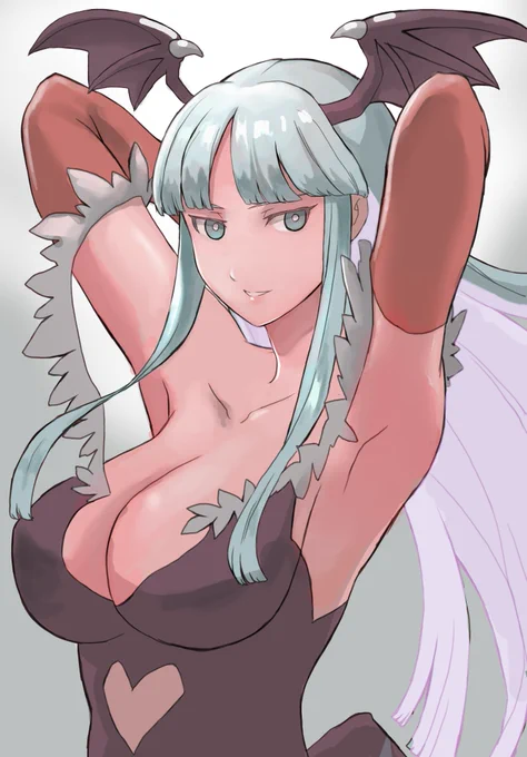何かいつもと違う塗りを…と思ってやったら色々分からなくなった練習モリガンさんw  #格ゲーキャラ描こうぜ #Darkstalkers