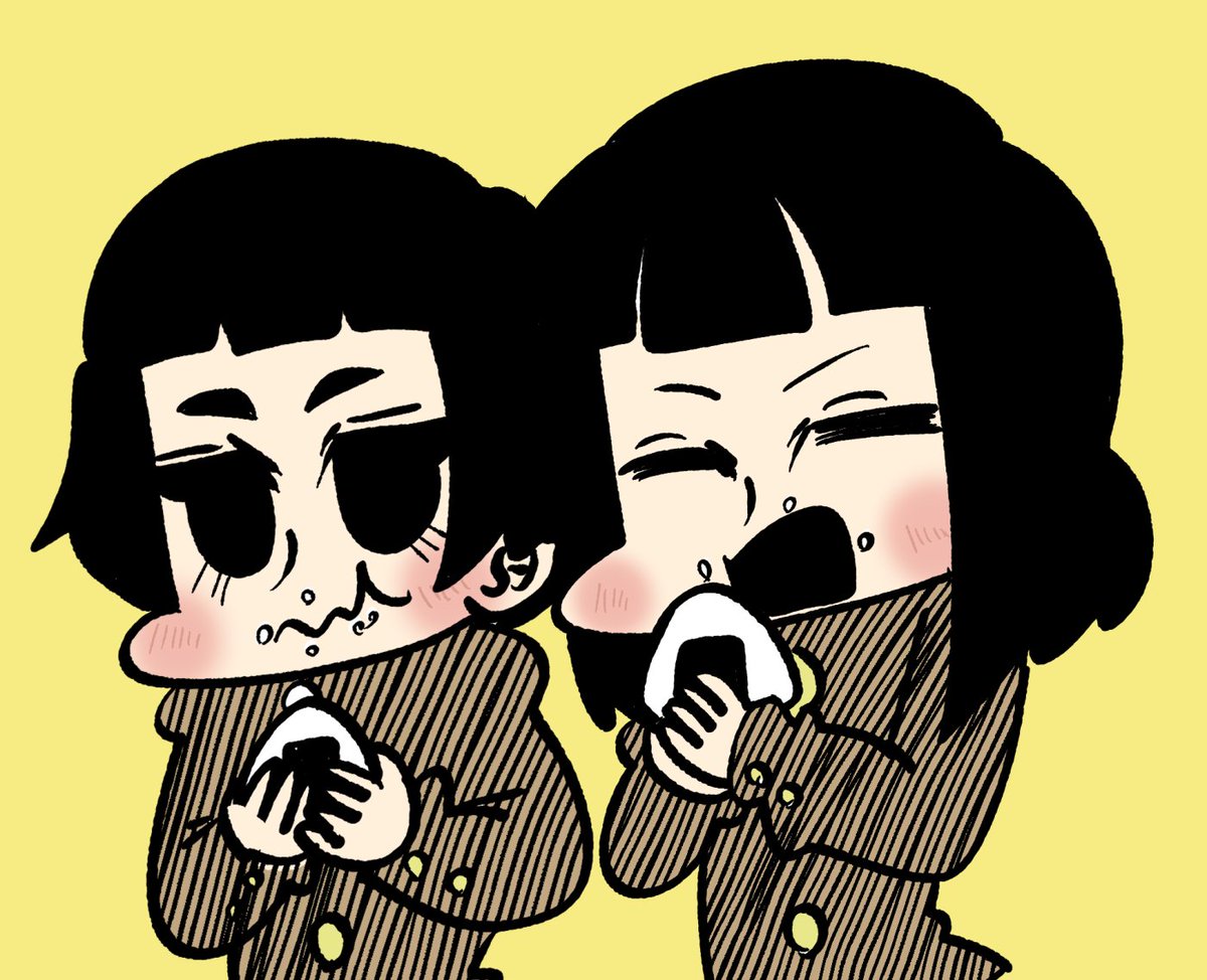 onigiri food on face eating food rice on face holding food bangs  illustration images