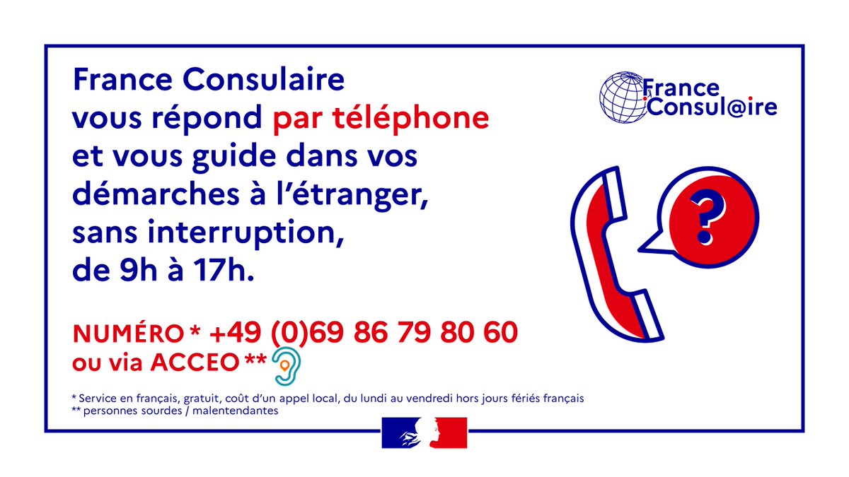 iGorguet's tweet photo. #Modernisation #FrançaisdelEtranger @FR_Consulaire | Le consulat général à Francfort vous propose à partir d’aujourd’hui un tout nouveau service d’information, le #ServiceFranceConsulaire 📞  

Pour en savoir plus 👉 https://t.co/dz8LFMLH5e https://t.co/qzEiHQBopq