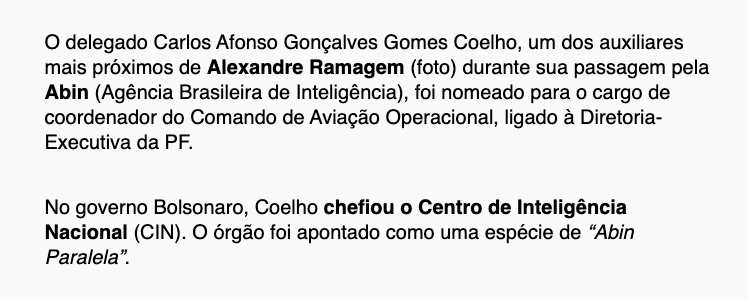 medoedeliriobr's tweet photo. "Ex-diretor de Ramagem na Abin é nomeado coordenador na PF"

Antes de ir pra ABIN esse CRETINO era 'assessor especial na Secretaria de Governo da Presidência' no gov. Bolsonaro, porra! O governo come merda?! O Capelli, quem autografou esse absurdo aí, tá maluco?! Q porra é essa?! https://t.co/wck6cwaIXA