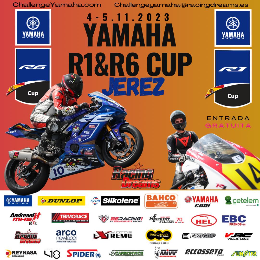¡Ya es semana de carreras! No hay mejor manera de poner el broche de oro a la temporada 2023 que con un fin de semana de emoción en el Circuito de Jerez. ¡Preparados para hacer rugir los motores y dar un gran espectáculo!

#YamahaR1Cup