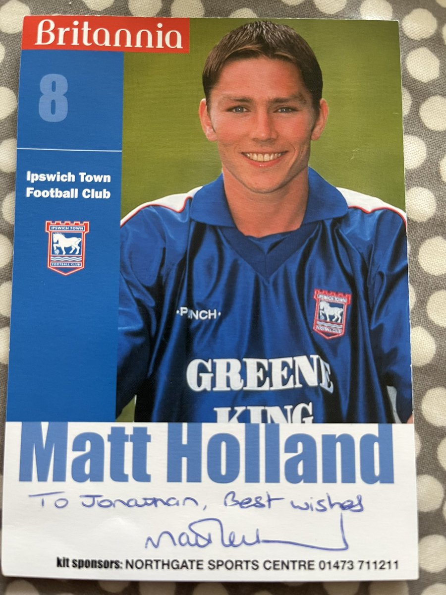 Just sorting a few things out and stumbles across some @IpswichTown memorabilia from the past… my skipper @mattholland8 Happy memories from a terrific era. 💙