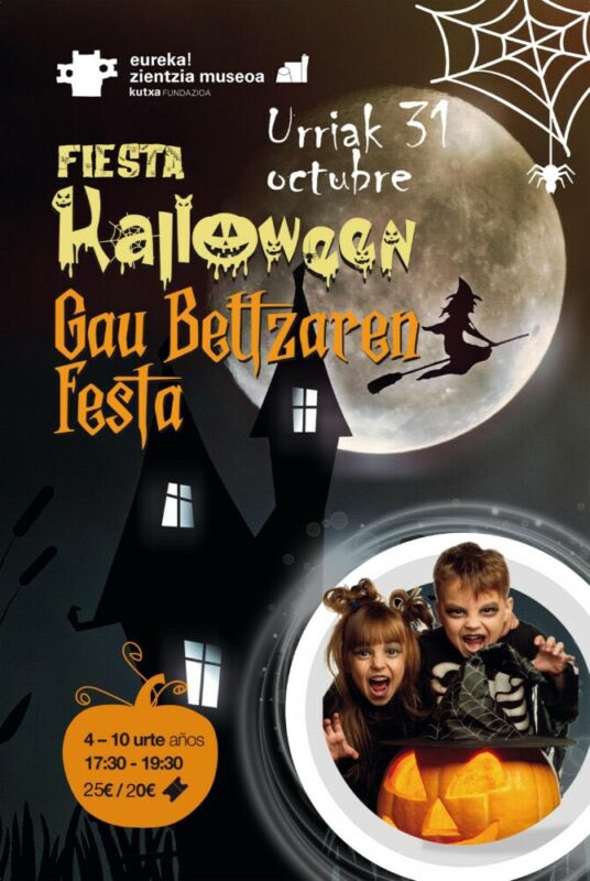 🎃 Fiesta Gau Beltza 🎃
el 31 de octubre para niños de 4 a 10 años en Eureka Zientzia Museoa 
 <a href="/eurekakutxa/">Eureka!ZientziaMuseoa Kutxa</a> 

sistersandthecity.com/agenda/fiesta-…

#SanSebatian #Donostia