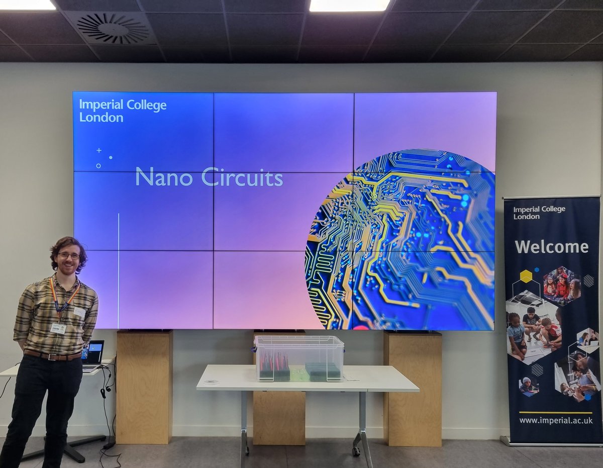 RyanBower_'s tweet photo. Had a great time delivering a half-term workshop @InventionRooms last week.. Introduced some of the nanoscale research we're doing @RoyceImperial, from antimicrobial surfaces inspired by nature to tiny circuits. Students then designed and made their own circuits. Thanks all! https://t.co/vkOyv18PLf