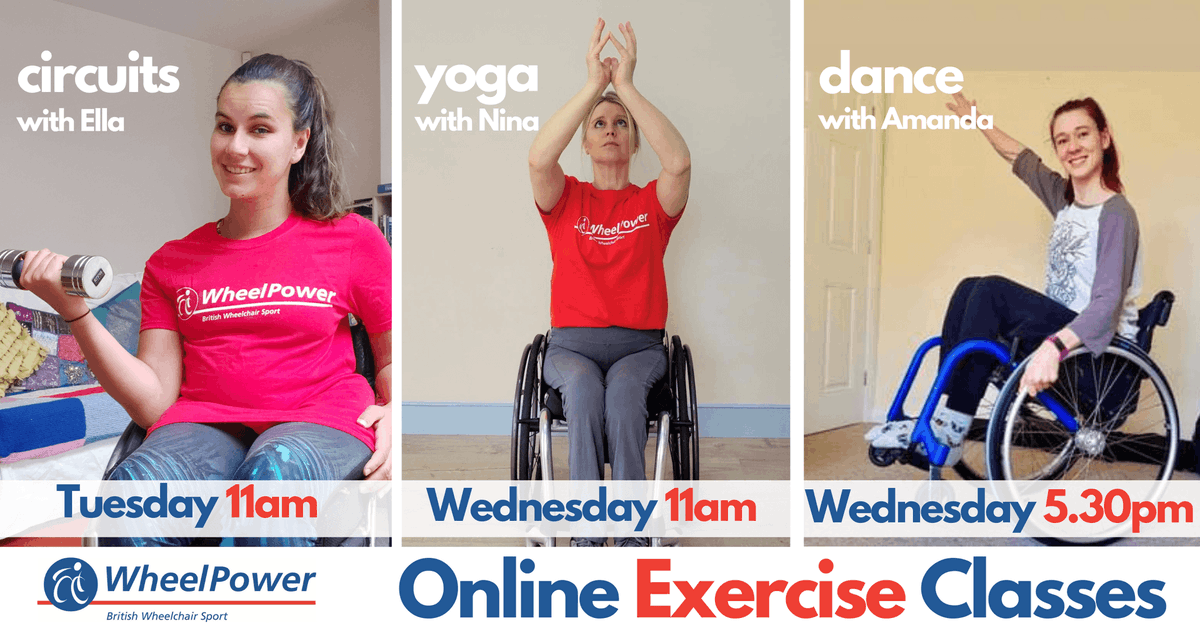 wheelpower's tweet photo. Join the Movement this November with 3️⃣ FREE Online Exercise Class from WheelPower:
💪 Tuesday 11am - Exercise with Ella
🙏 Wednesday 11am - Yoga with Nina 
💃 Wednesday 5.30pm - Dance with Amanda
🎫 https://t.co/P8QKl4hB94 #OnlineExerciseClass https://t.co/FRSRSgZlhx